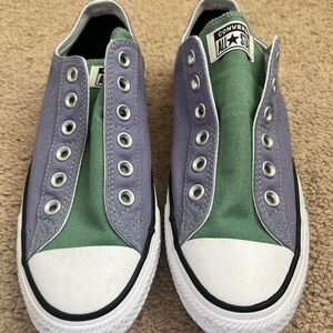 Converse Two-Tone Green and Purple Sneakers